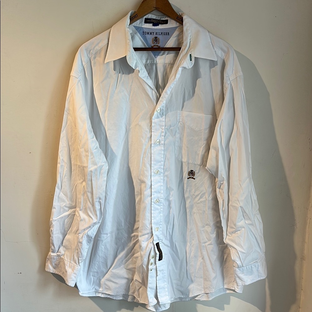 Vintage Tommy Hilfiger White Button-Up Shirt